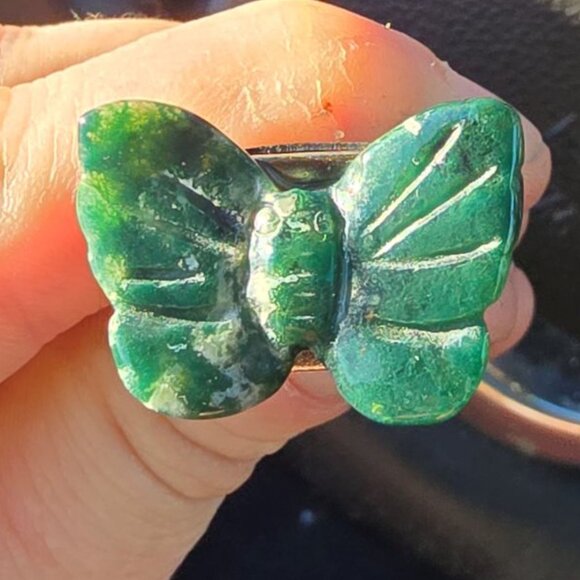 Eclectic Wallflower Other - Moss Agate Butterfly Crystal Vent Clip